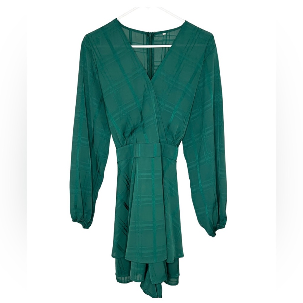Elegant Green Long Sleeve Romper